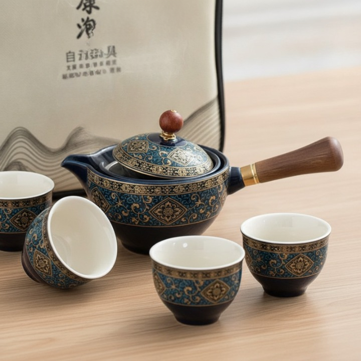 Service à Thé Gongfu Portable en Porcelaine