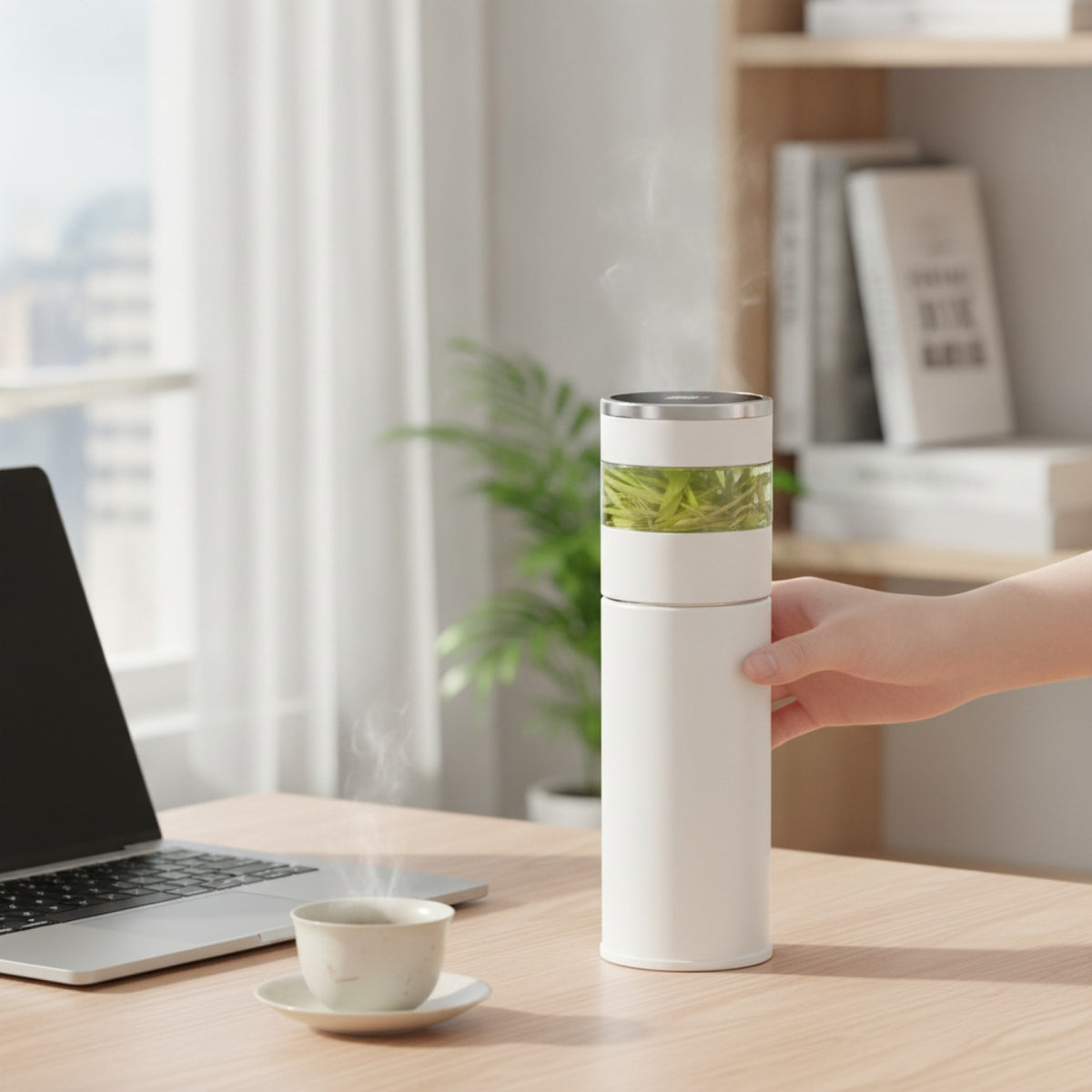 Thermos Intelligent LED Blanc 450ml avec Infuseur