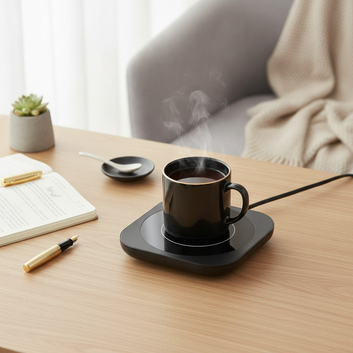 Chauffe-tasse Électrique Noir - Garde au Chaud