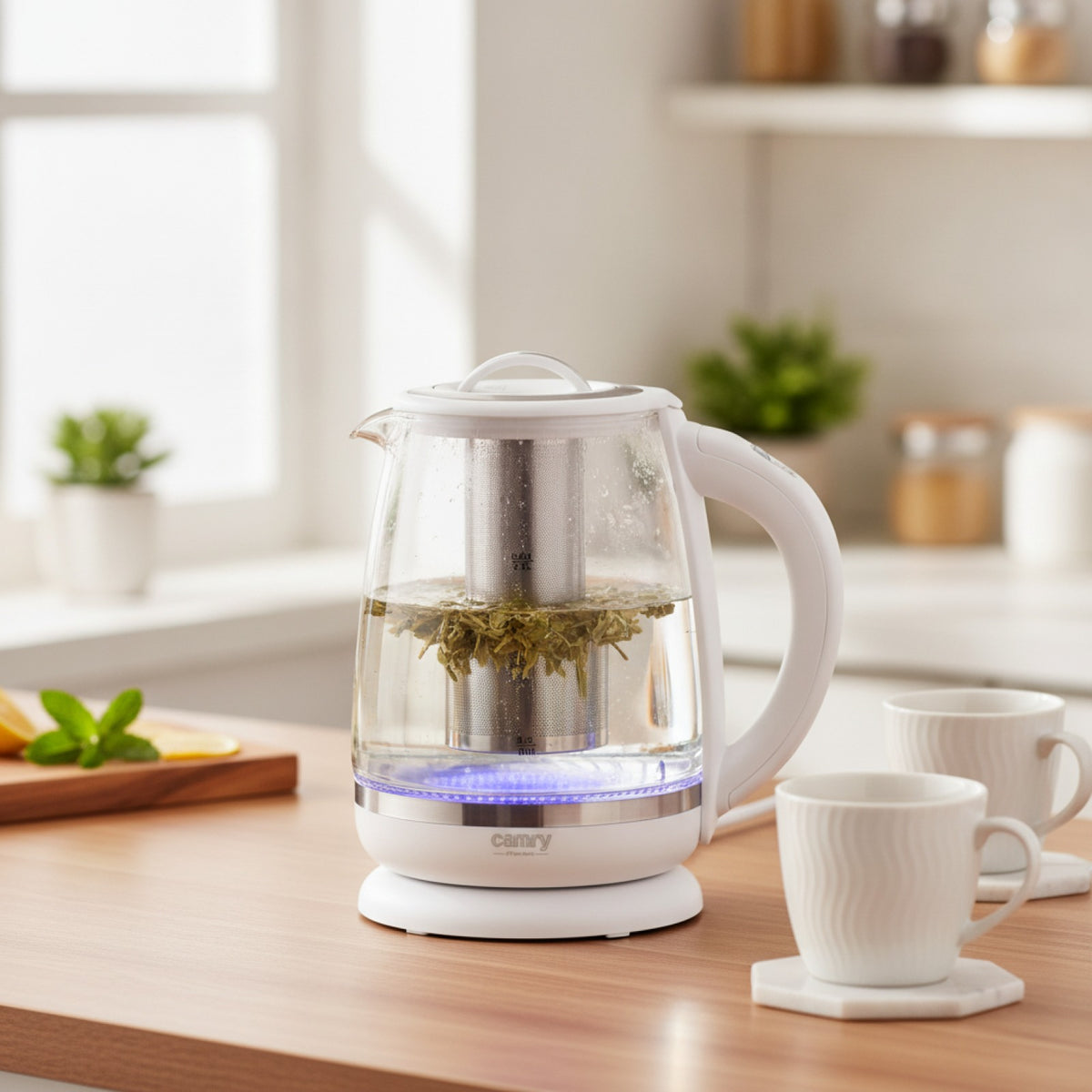Bouilloire Verre Électrique avec Infuseur & Température Réglable