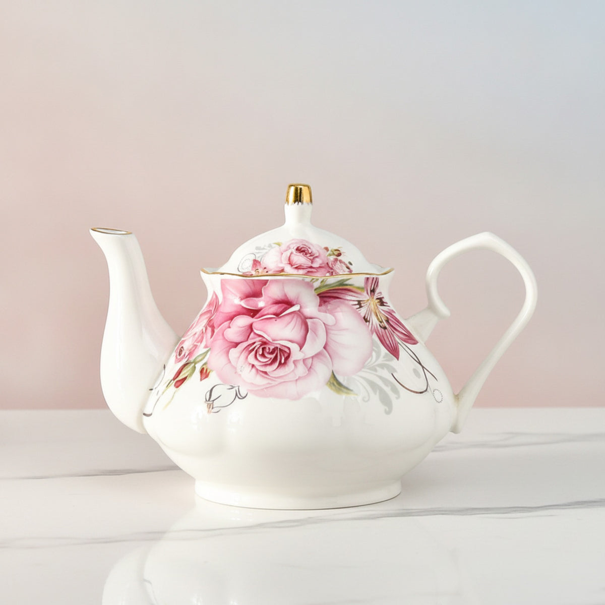 Théière Porcelaine Rose 400ML