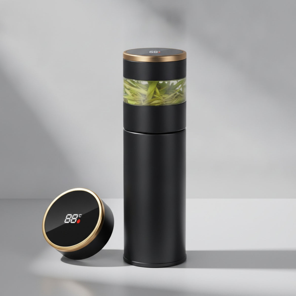 Thermos Intelligent LED Noir 450ml avec Infuseur