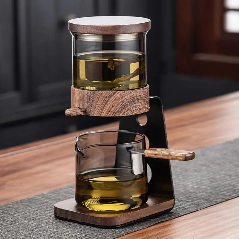 Service à Thé Kung Fu Paresseux : Infusion Semi-Automatique en Verre