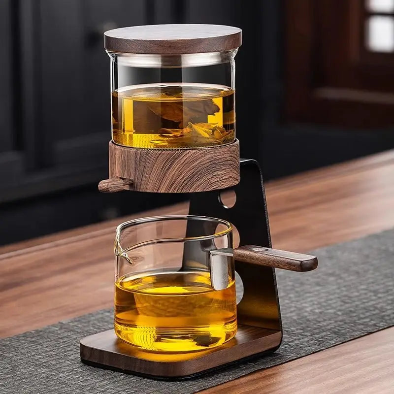 Service à Thé Kung Fu Paresseux : Infusion Semi-Automatique en Verre