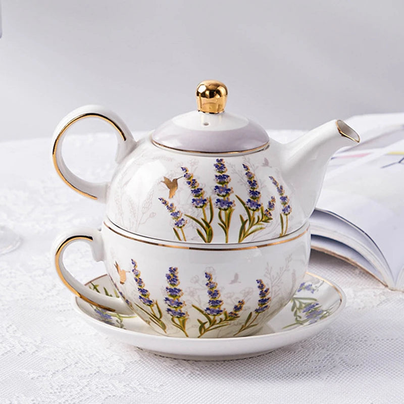 Service à Thé Luxe Céramique & Porcelaine Plaqué Or