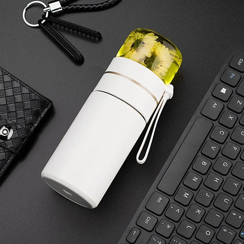 Infuseur à thé en acier inoxydable, thermos isolé, tasse de voyage étanche, passoire pour l'expérience du thé et du café - 420ml
