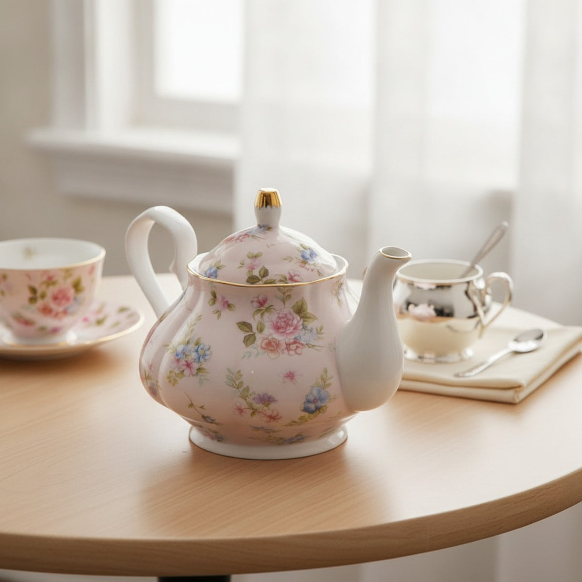 Théière Porcelaine Rose 400ML - Élégance Anglaise