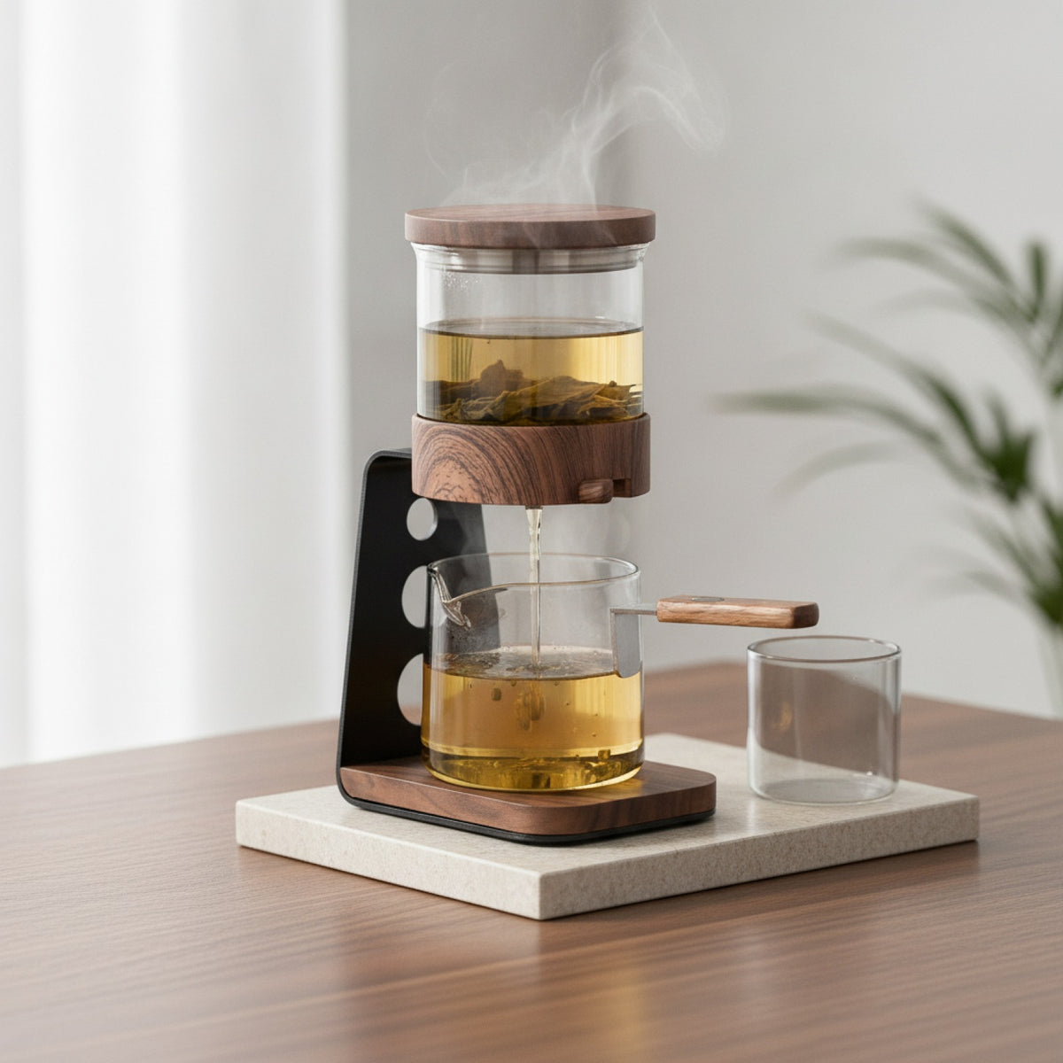 Service à Thé Kung Fu Paresseux : Infusion Semi-Automatique en Verre