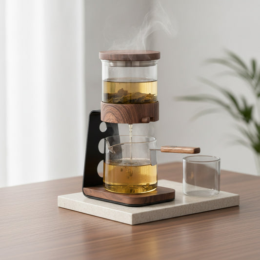 Service à Thé Kung Fu Paresseux : Infusion Semi-Automatique en Verre