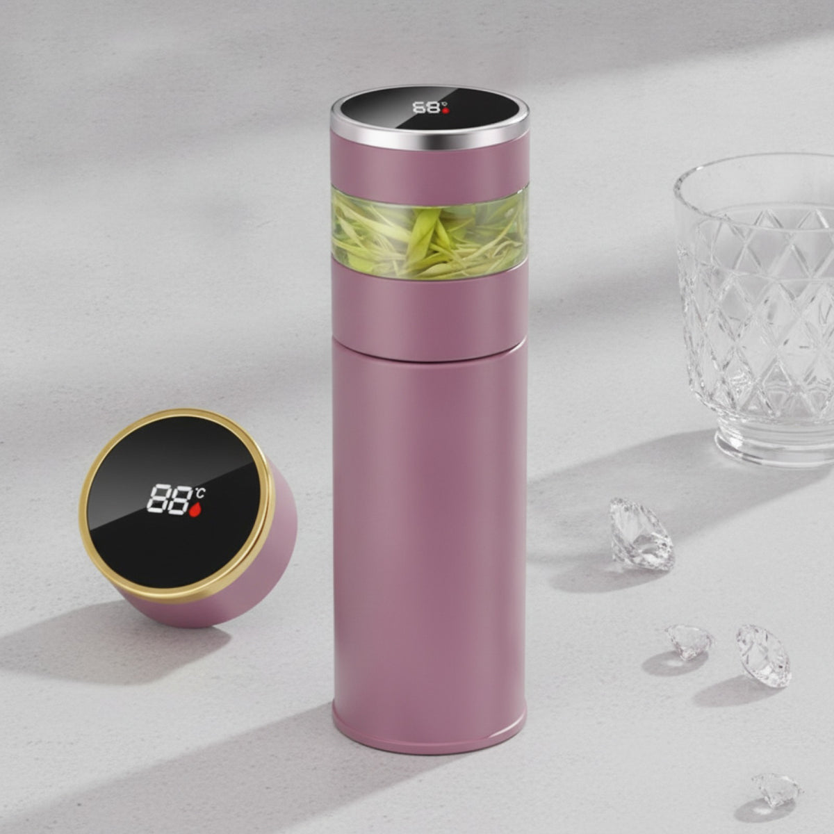 Thermos Intelligent Rose 450ML avec Indicateur LED