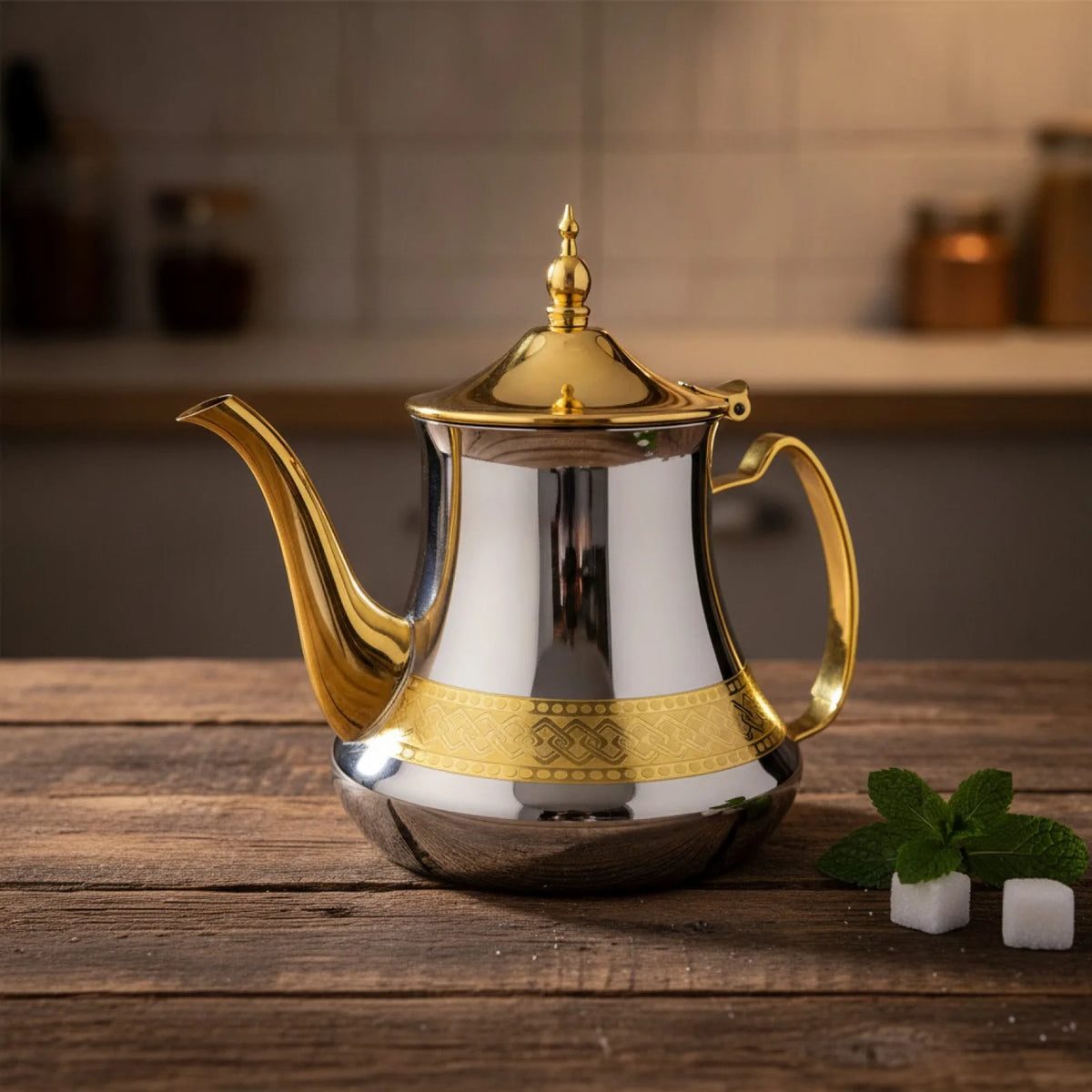 Théière Marocaine Inox - Style Oriental Raffiné