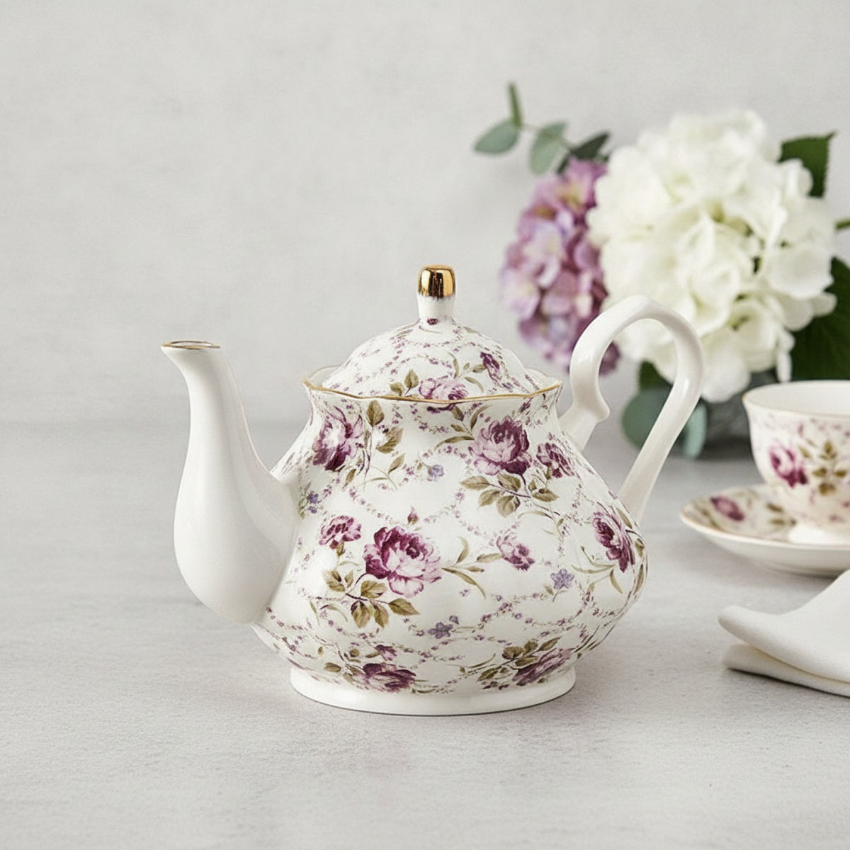 Théière Porcelaine - Violette 400ML