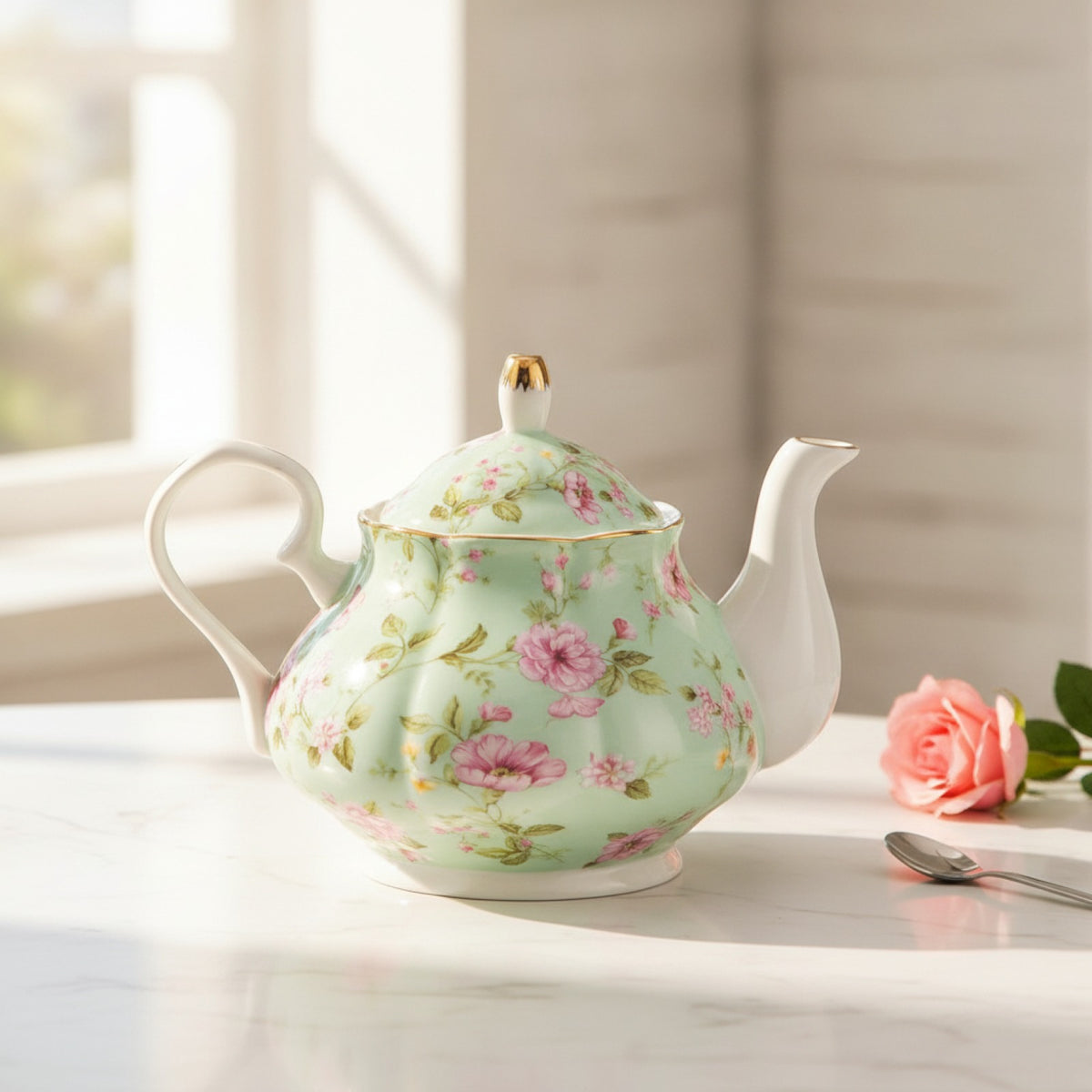 Théière Porcelaine Verte 400ML