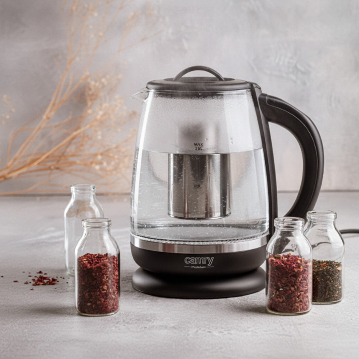 Bouilloire Électrique Verre 2L avec Infuseur & Température Réglable