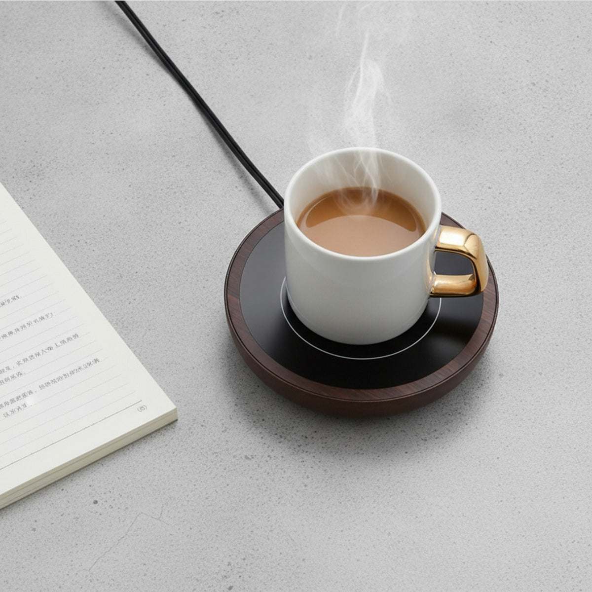 Chauffe-Tasse Électrique Effet Bois