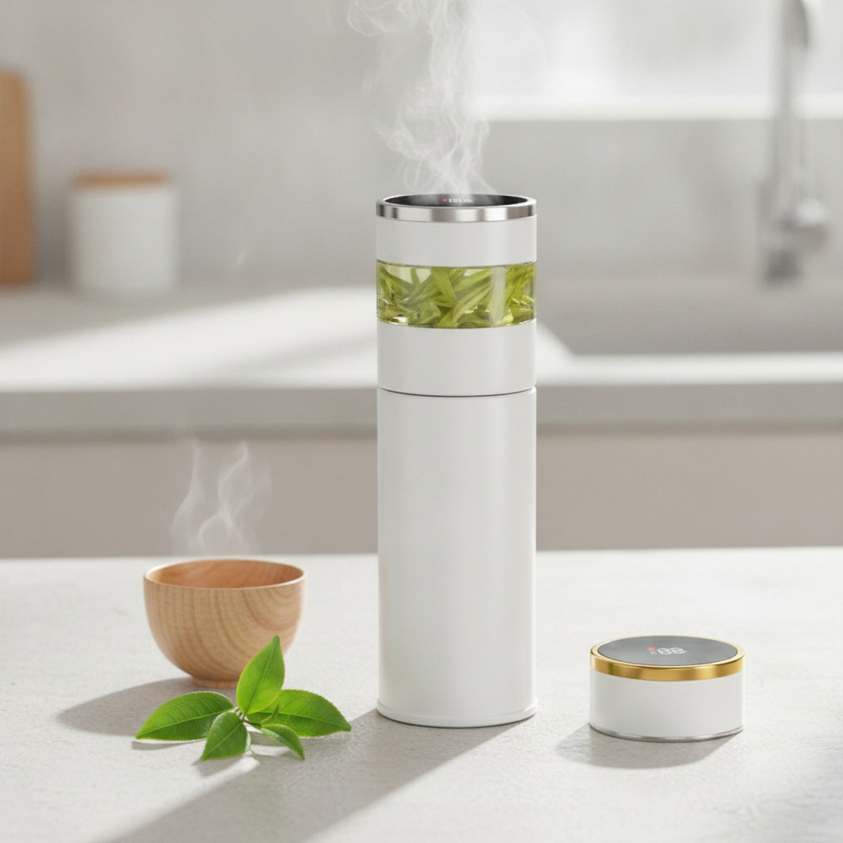 Thermos Intelligent LED Blanc 450ml avec Infuseur
