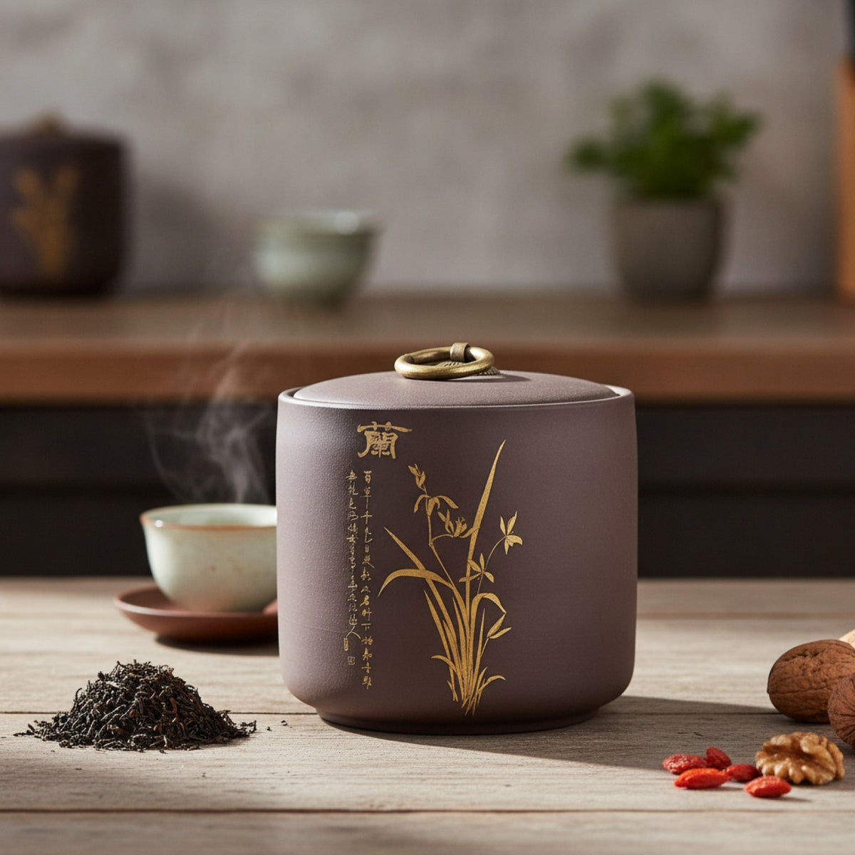 Boîte Scellée Argile Violette - Conservation Thé