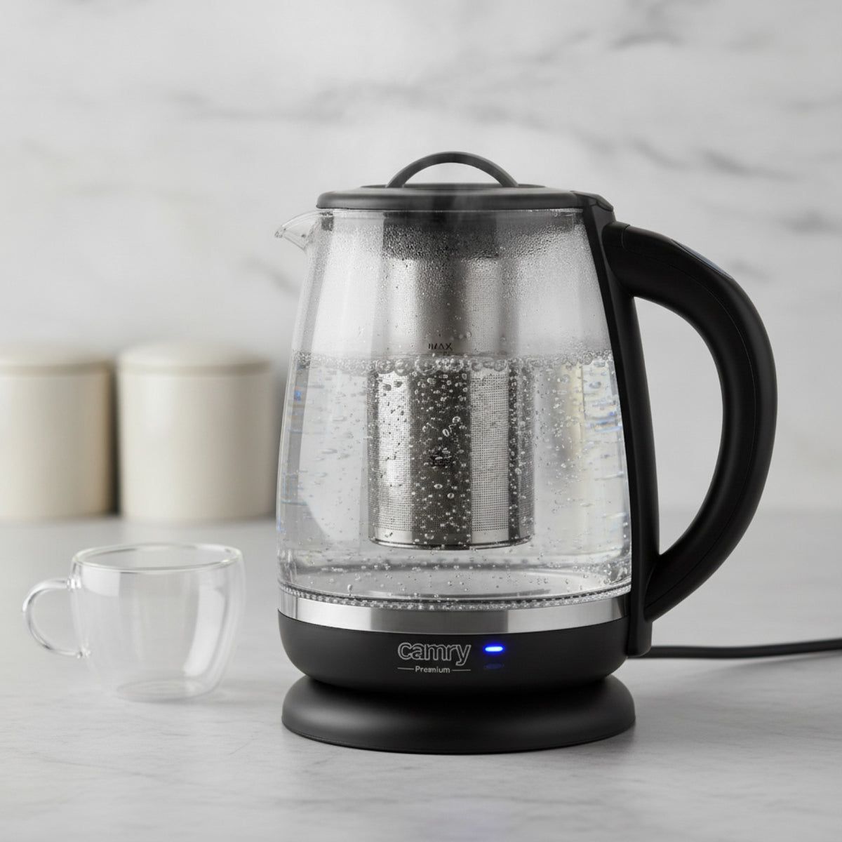 Bouilloire Électrique Verre 2L avec Infuseur & Température Réglable