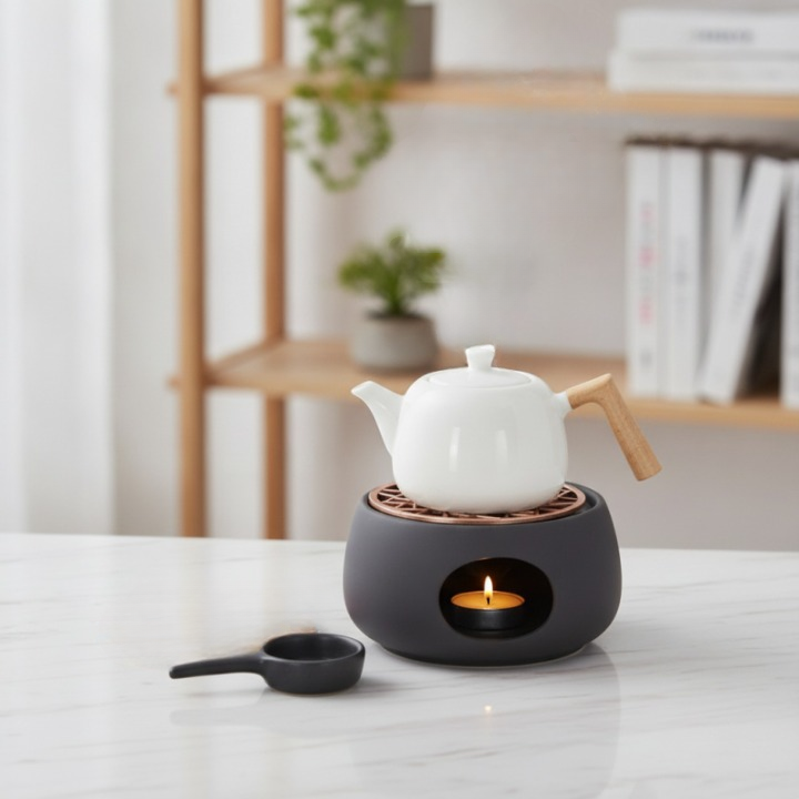 Réchauffeur Théière Céramique & Fer - Ambiance Cosy