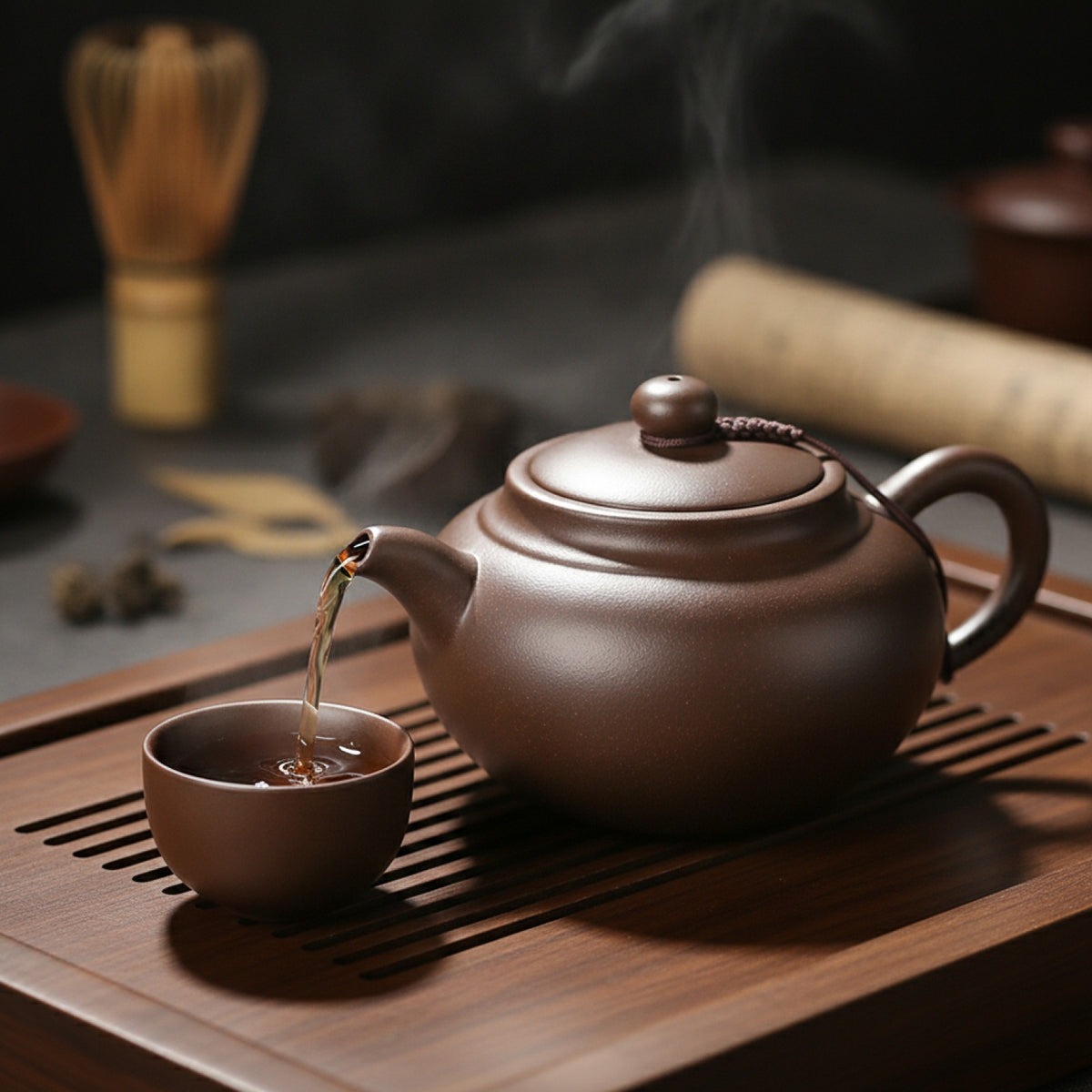 Théière Yixing Antique en Argile Violette