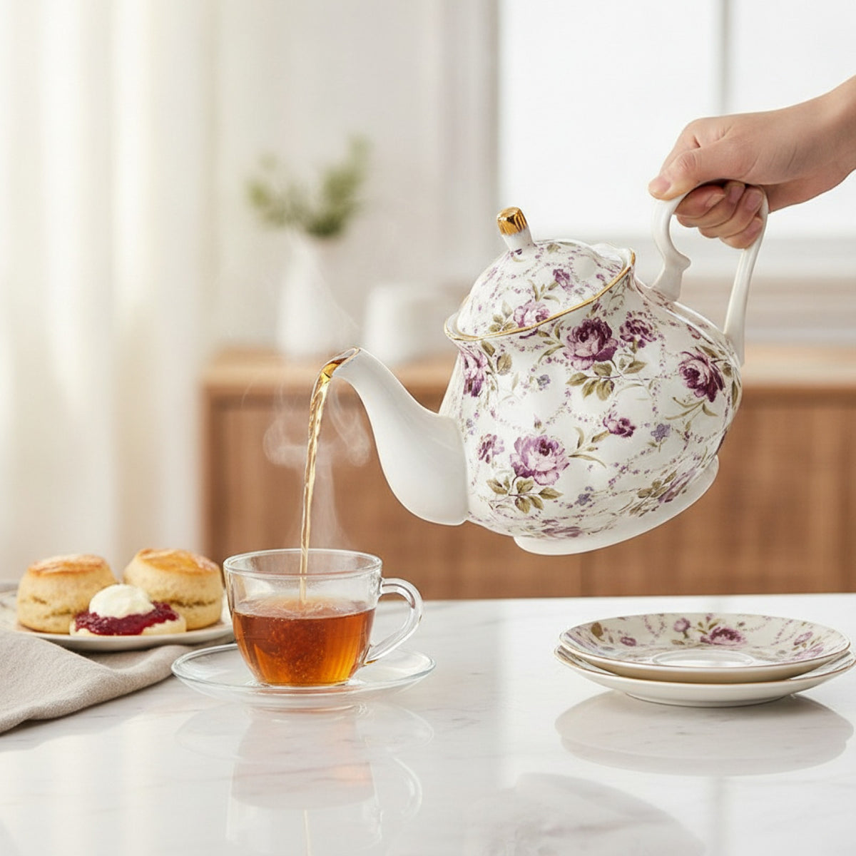 Théière Porcelaine - Violette 400ML
