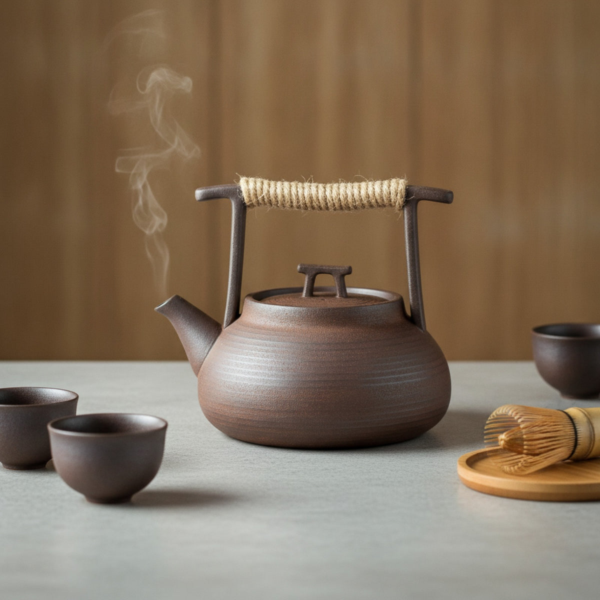 Théière Japonaise Artisanale Grès Rétro