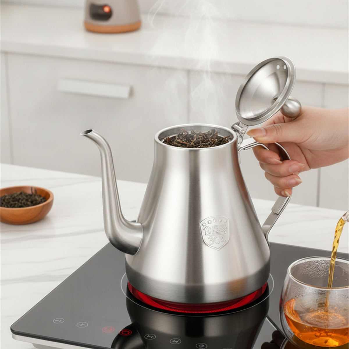 Théière Inox 1.5L avec Infuseur