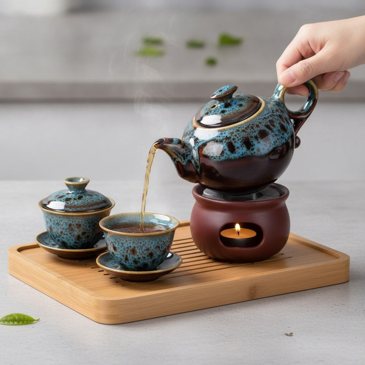 Théière Yixing Traditionnelle Glaçure Changeante