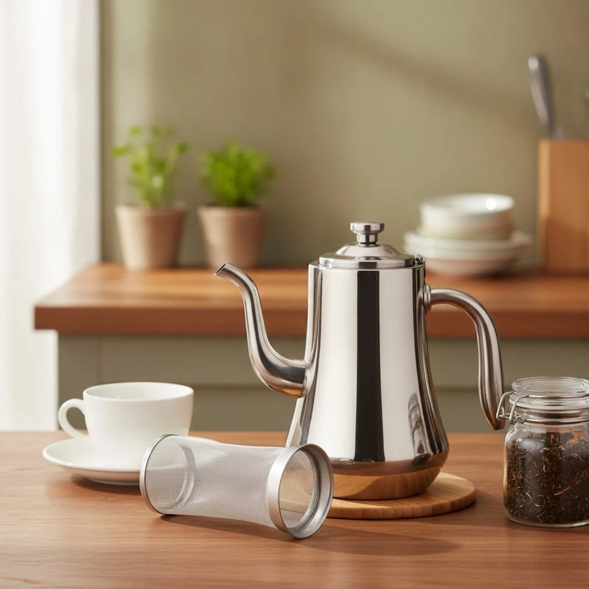 Théière Inox 1.5L avec Infuseur