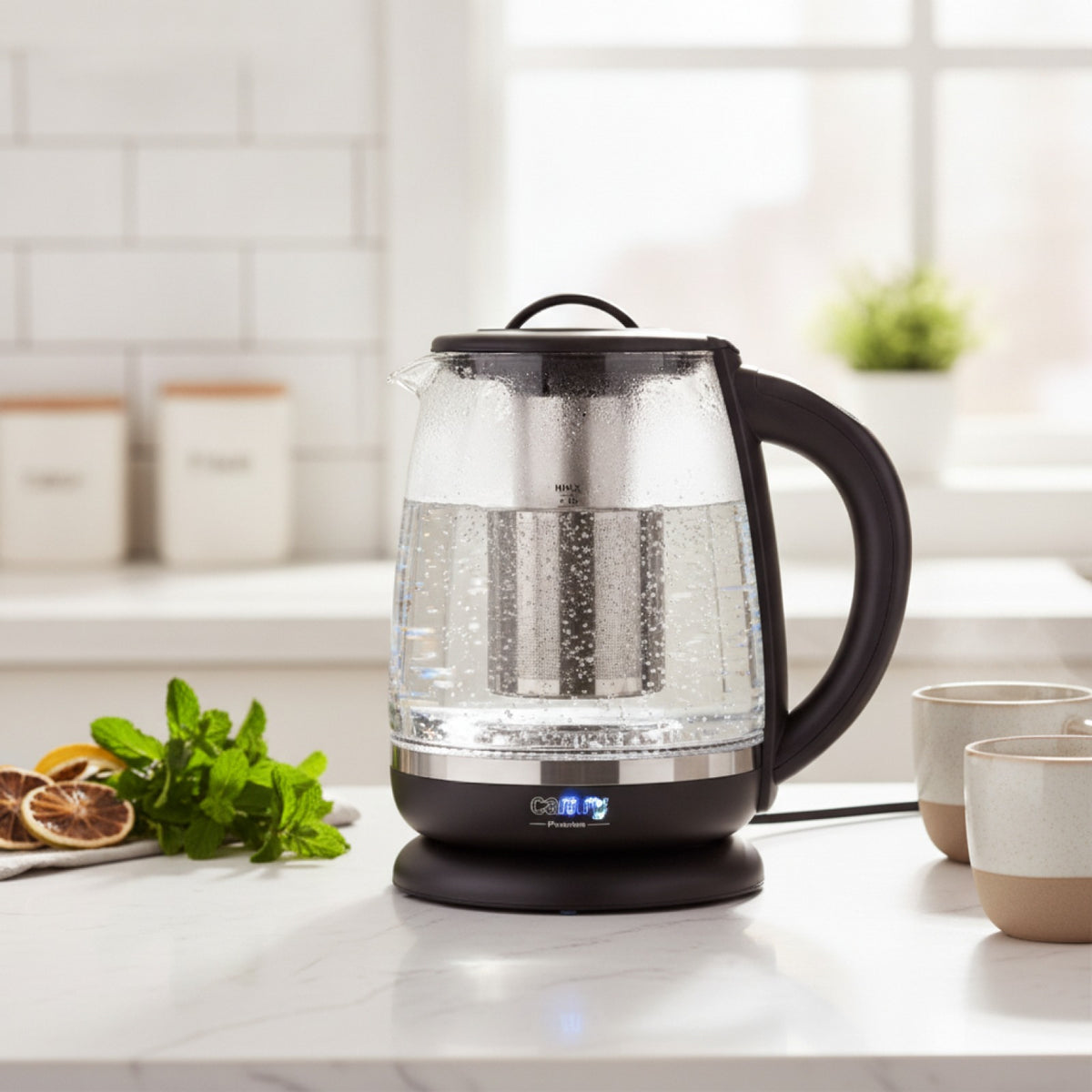 Bouilloire Électrique Verre 2L avec Infuseur & Température Réglable