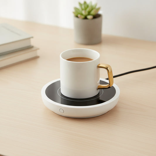 Chauffe-Tasse Rond Blanc Électrique