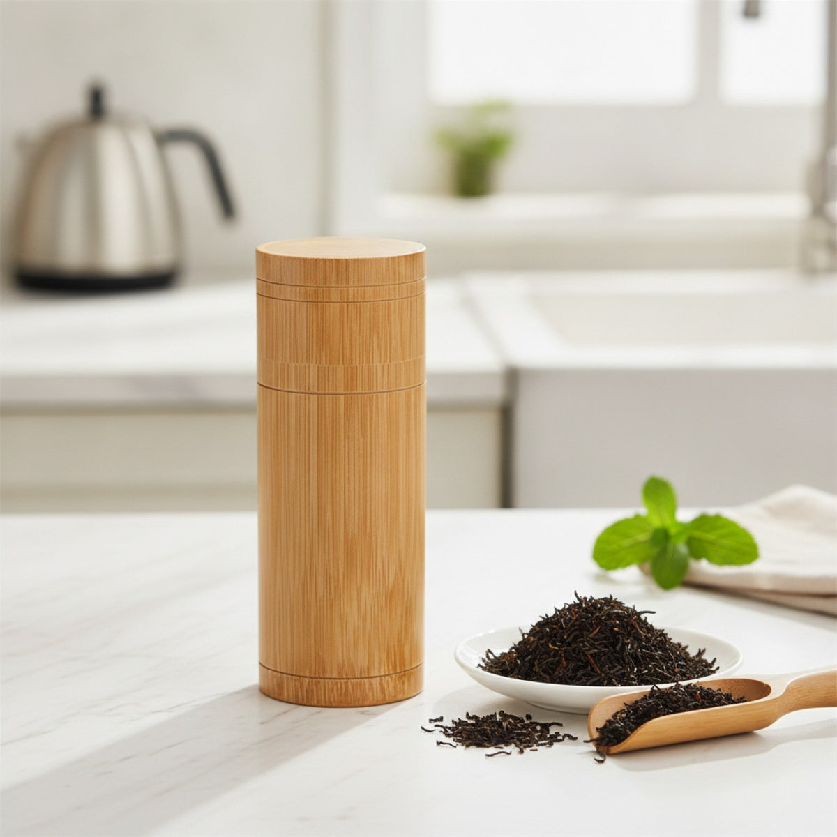 Boîte Cylindrique Bambou Artisanale