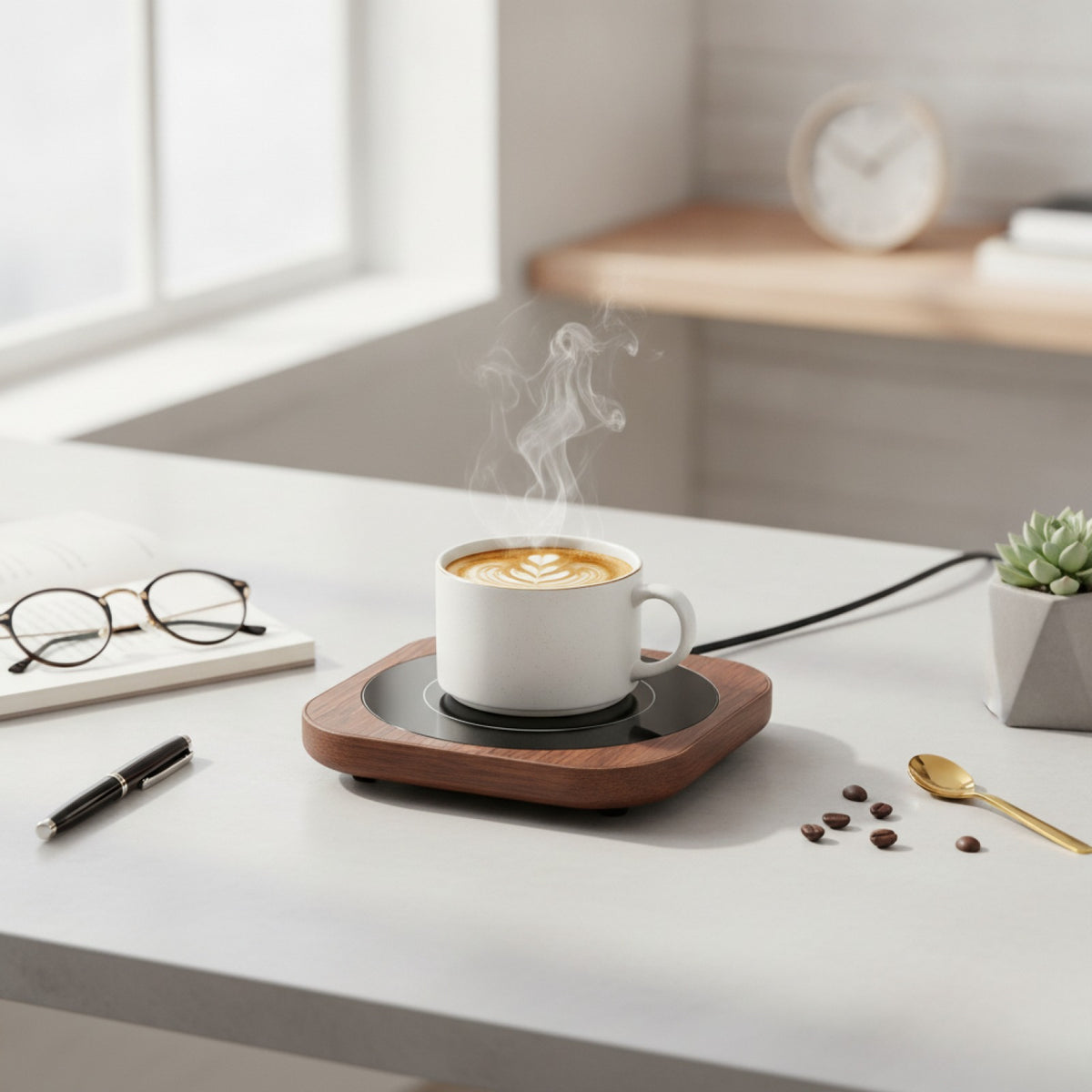 Chauffe-tasse Électrique Design Bois