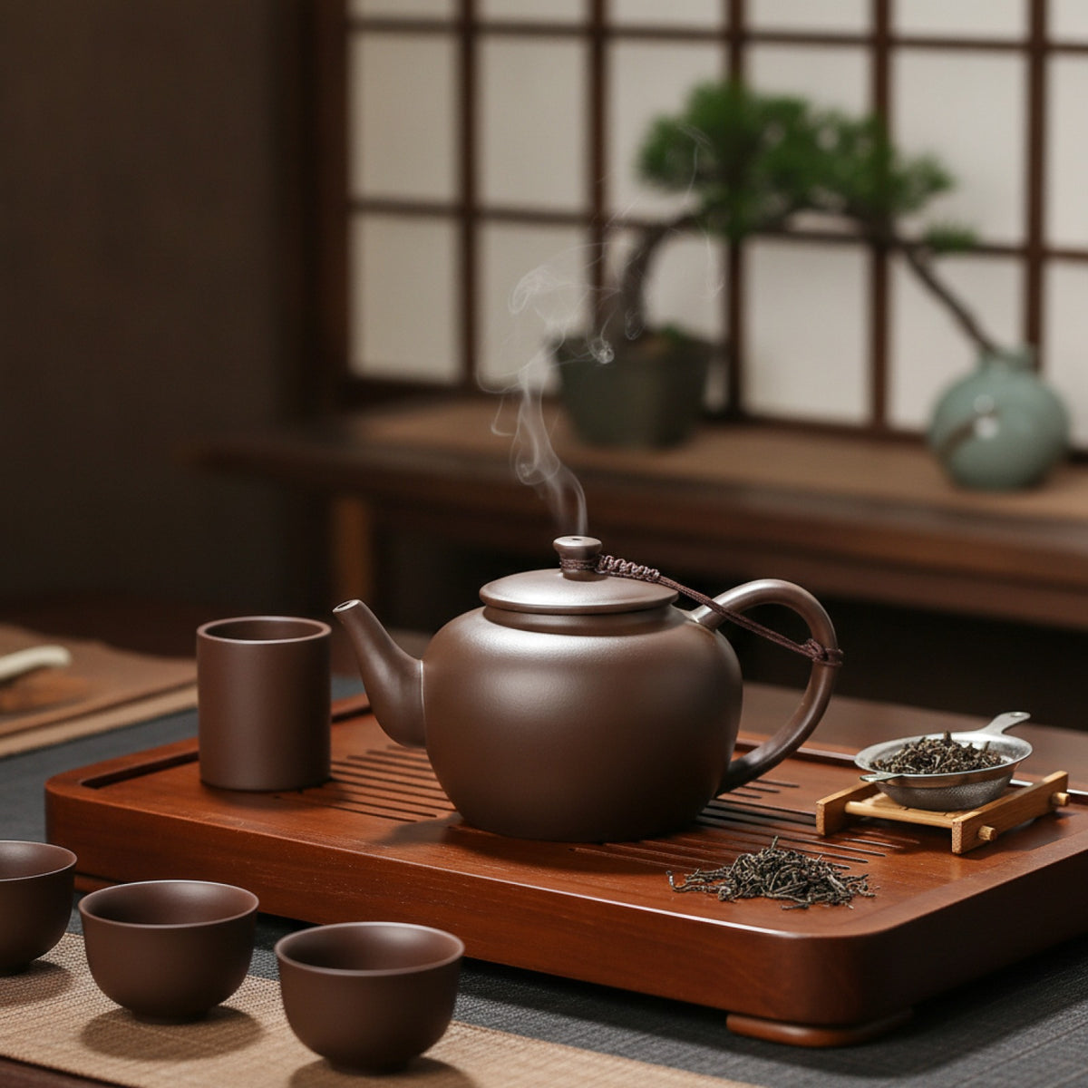 Théière Yixing Argile Violette - Artisanale Chinoise