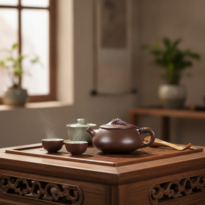 Théière en Argile Violette Antique Yixing Zisha