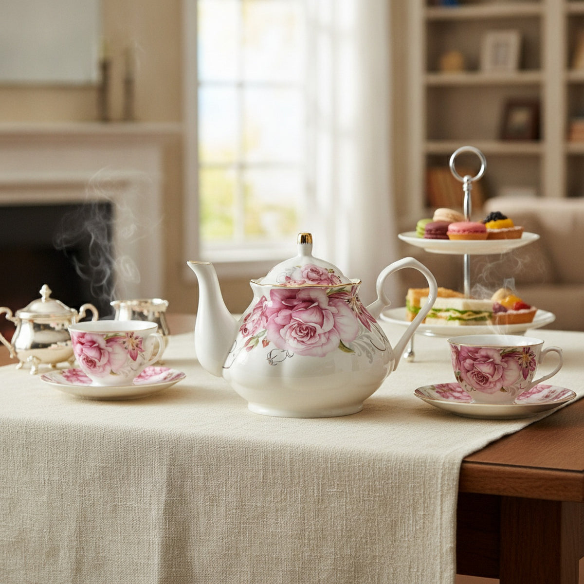 Théière Porcelaine Rose 400ML
