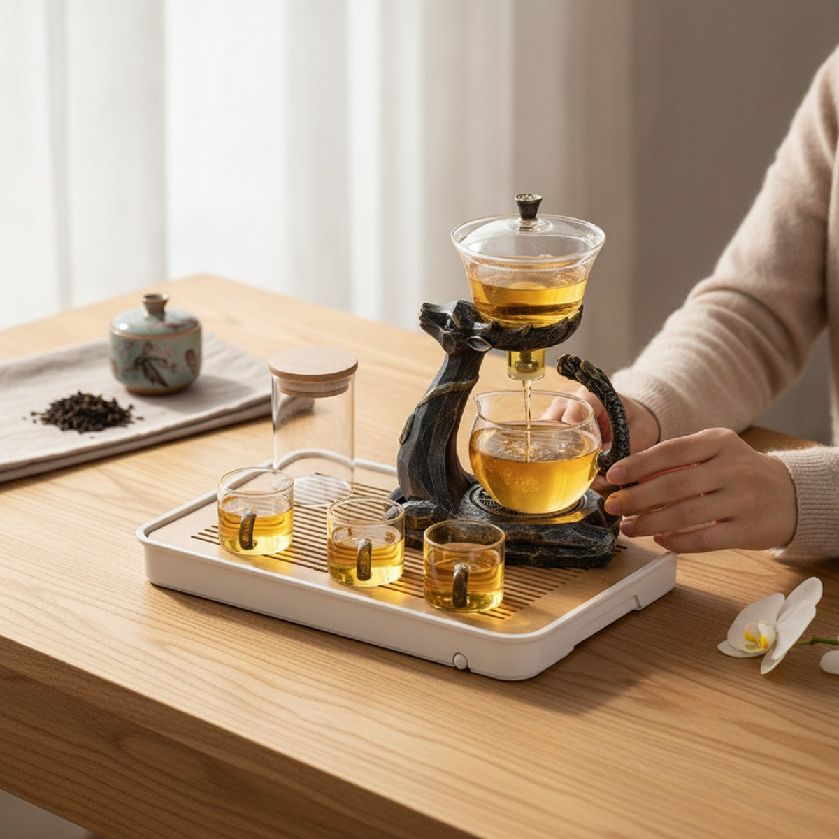 Service à Thé Magnétique : Infusion Automatique