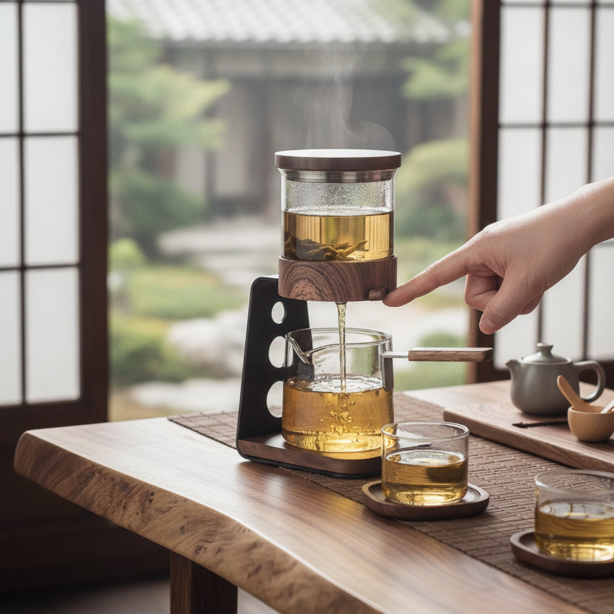 Service à Thé Kung Fu Paresseux : Infusion Semi-Automatique en Verre