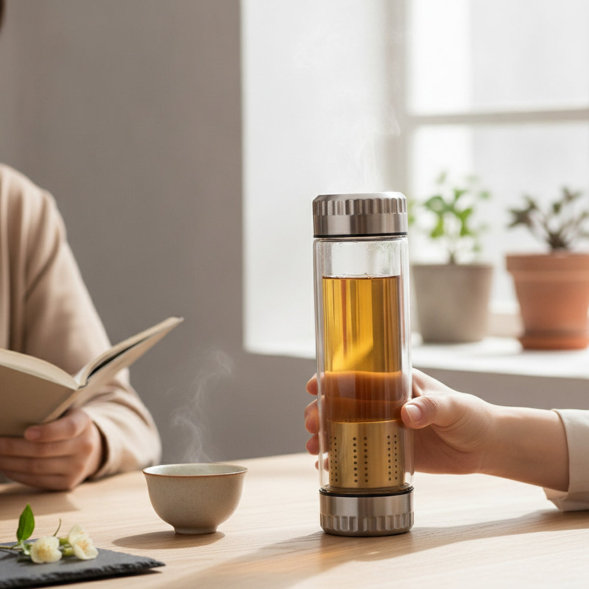 Bouteille Thermos Isotherme en Verre avec Infuseur