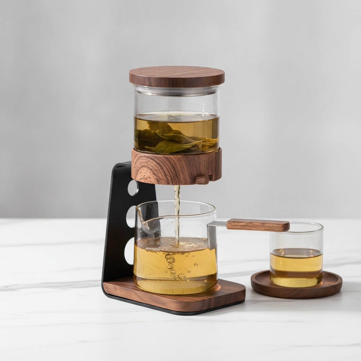 Service à Thé Kung Fu Paresseux : Infusion Semi-Automatique en Verre