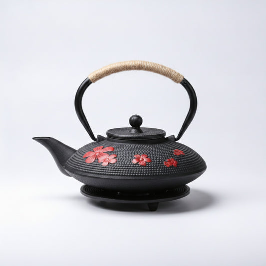 Théière en Fonte Rouge Artisanale 700ml