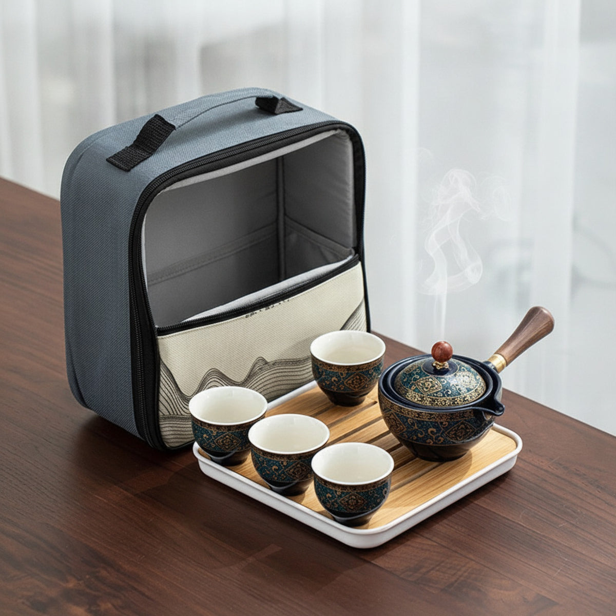 Service à Thé Gongfu Portable en Porcelaine